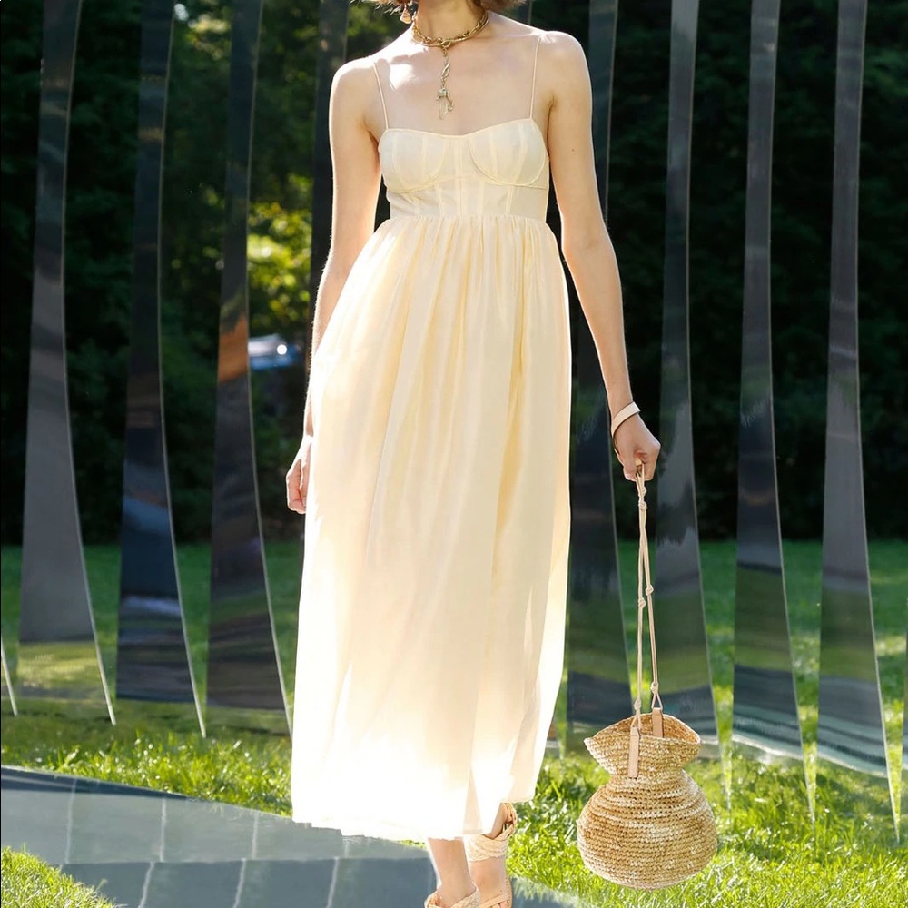 Mariza Corset Cotton & Silk Gown - Picture 4 of 10
